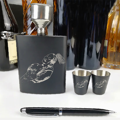 Personalized Hip Flask with a engraved photo.