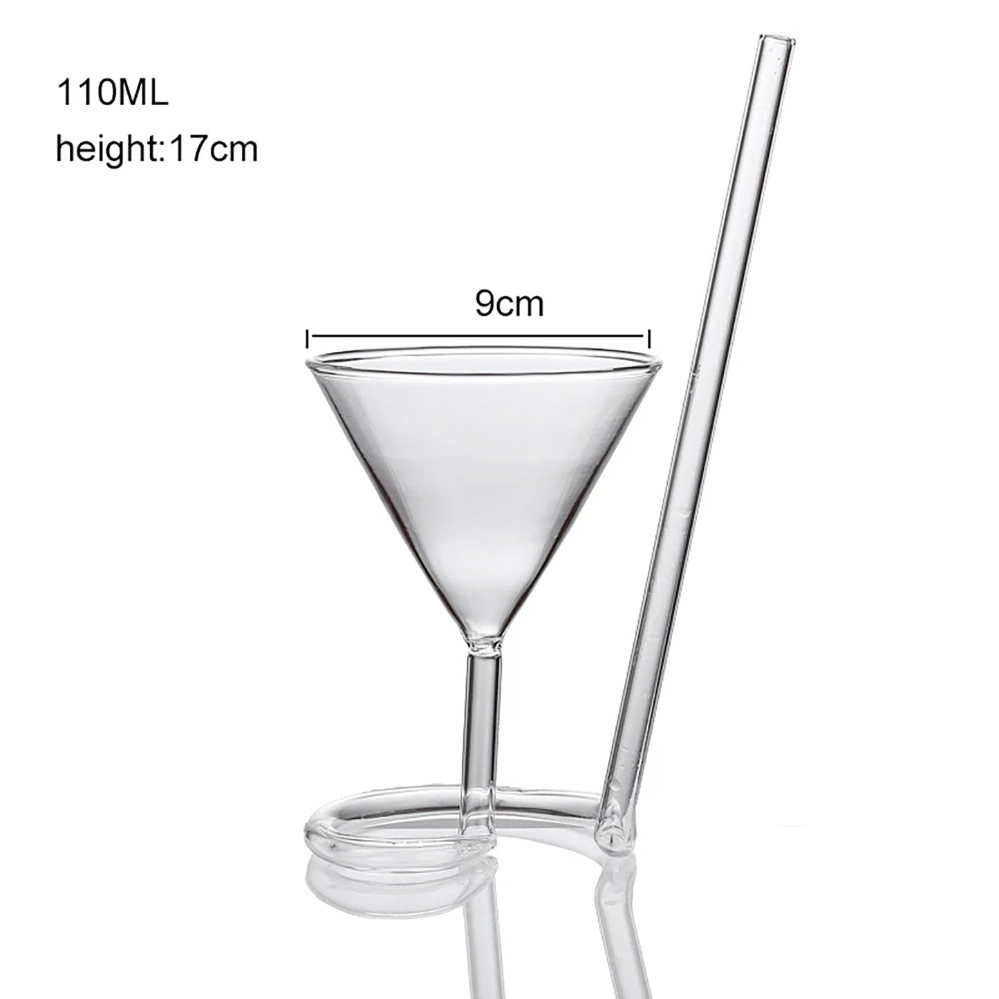 Personalized Cocktail Glass with Straw.