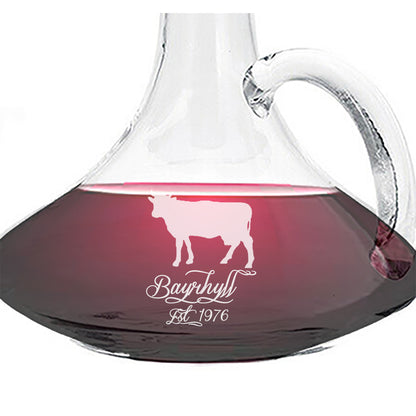 Engraved Jar. Personalised Wine Decanters