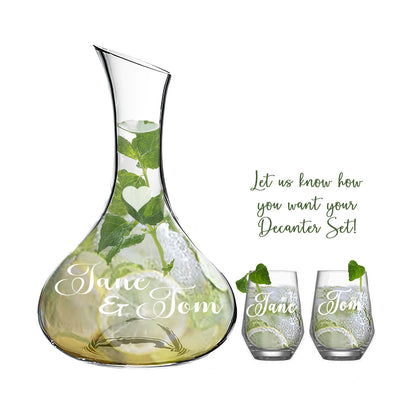 Engraved Wine Decanter Set. Wine Carafe - aartsengravery