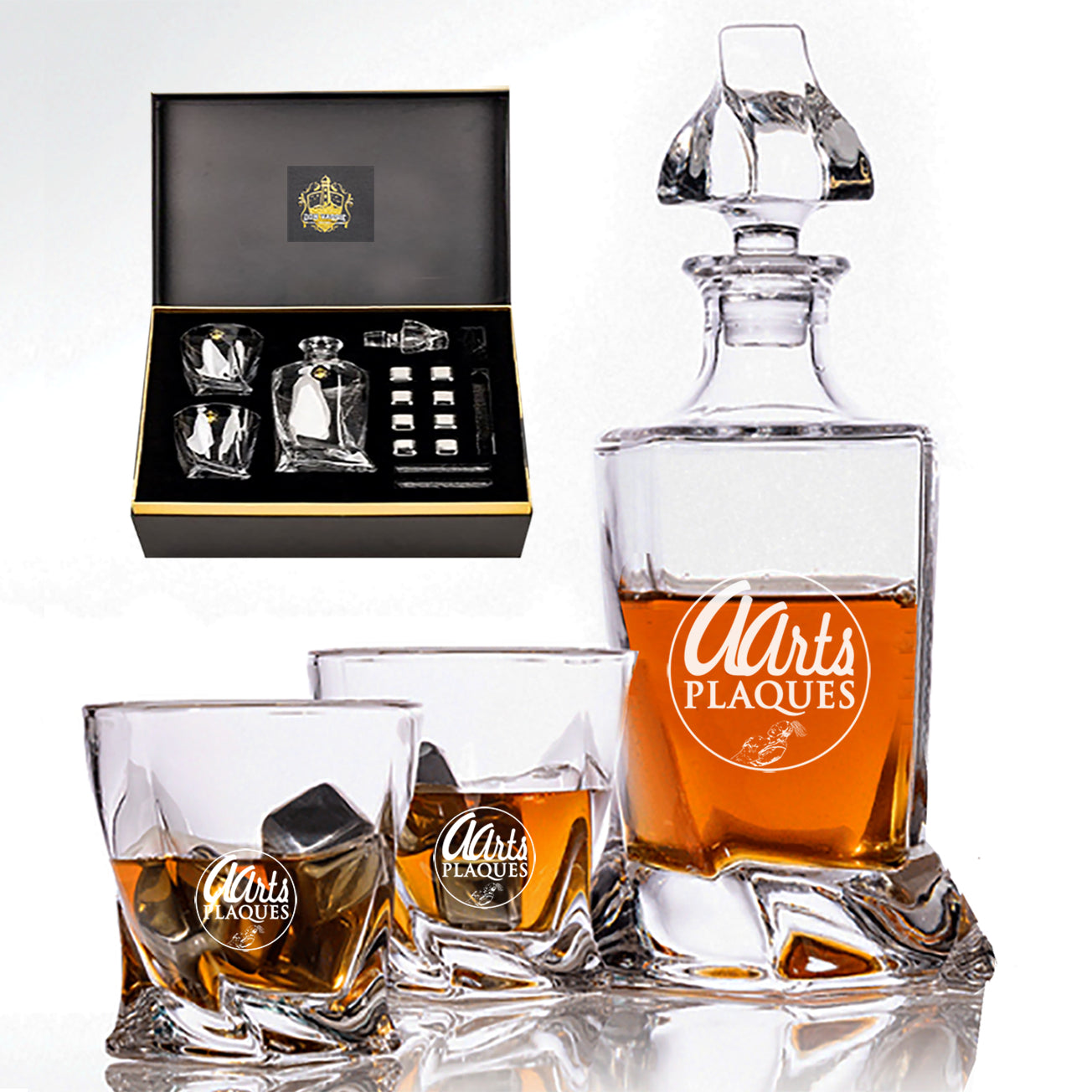 Engraved  Don Vassie Whiskey Decanter Set - aartsengravery