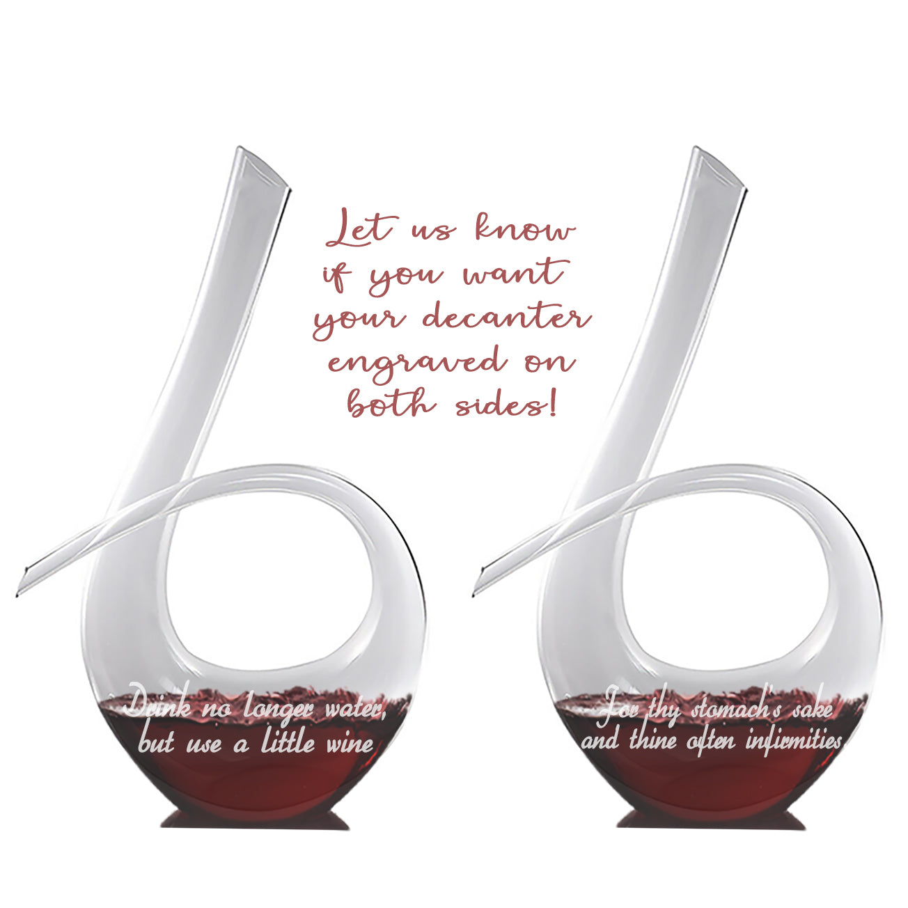 Engraved Wine Decanters - Shape Loop - Number 6 - aartsengravery