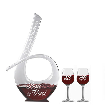 Engraved Wine Decanters - Shape Loop - Number 6 - aartsengravery